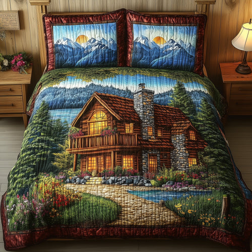 Harmony Lake Vỉew 3-Piece Quilted Bedding Set GFTONL3802