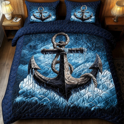 Icy Anchor 3-Piece Quilted Bedding Set GFTONL3813