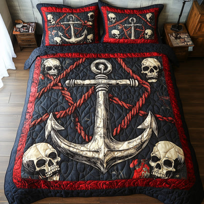 Skull Anchor 3-Piece Quilted Bedding Set GFTONL3826