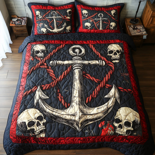 Skull Anchor 3-Piece Quilted Bedding Set GFTONL3826