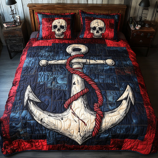 Skull Anchor 3-Piece Quilted Bedding Set GFTONL3827