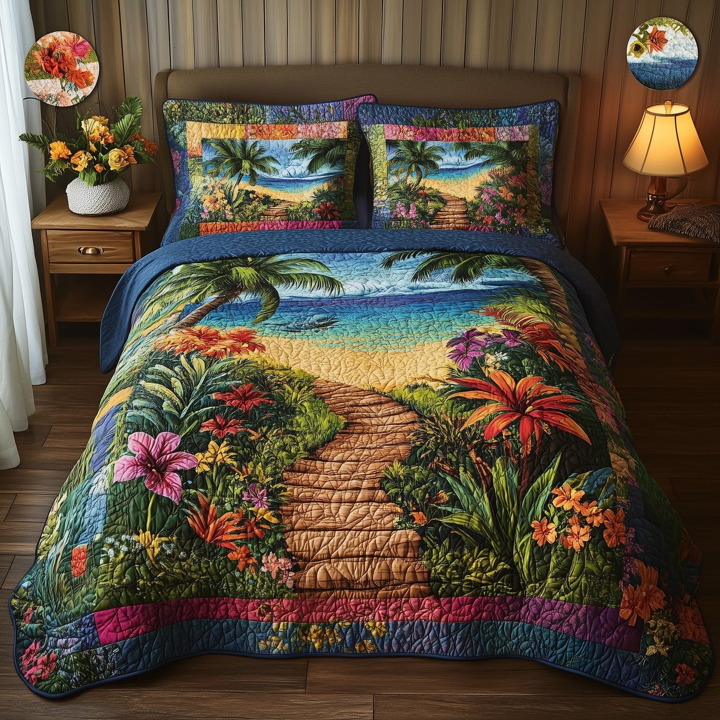 Tropical Path 3-Piece Quilted Bedding Set GFTONL3836