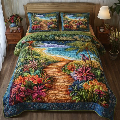 Tropical Path 3-Piece Quilted Bedding Set GFTONL3839