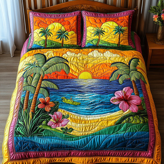 Aloha Vibe 3-Piece Quilted Bedding Set GFTONL3842