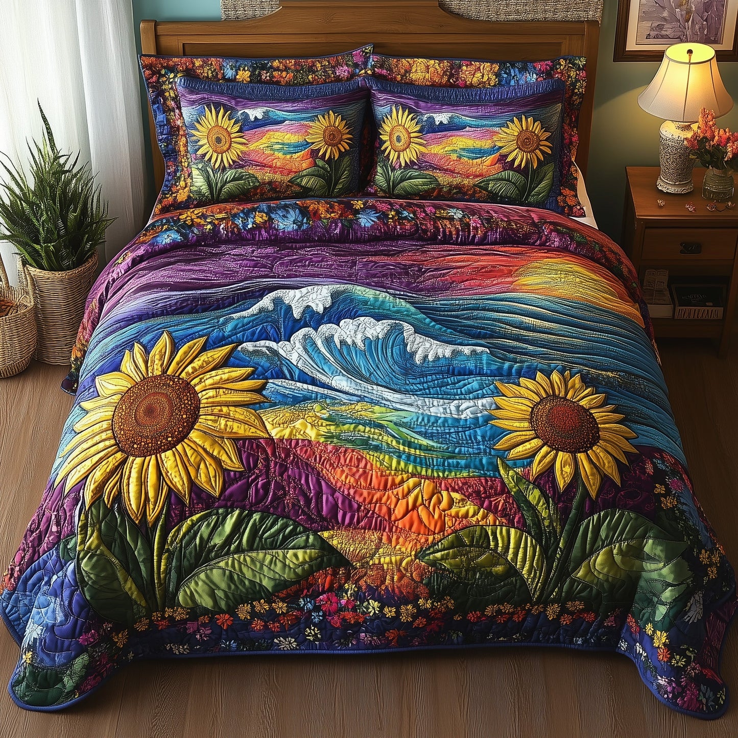 Sunflower Paradise 3-Piece Quilted Bedding Set GFTONL3848