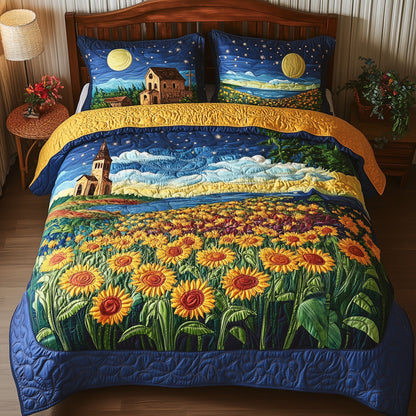 Sunflower Paradise 3-Piece Quilted Bedding Set GFTONL3849