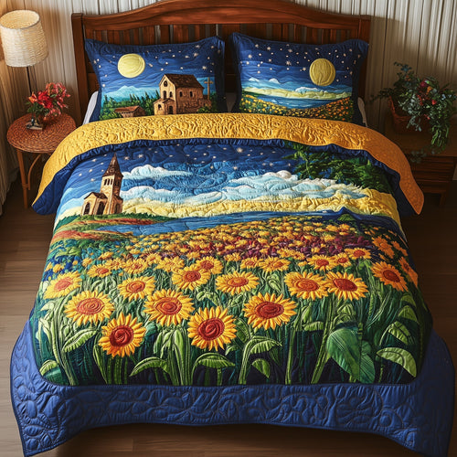 Sunflower Paradise 3-Piece Quilted Bedding Set GFTONL3849