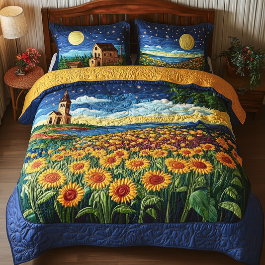 Sunflower Paradise 3-Piece Quilted Bedding Set GFTONL3849