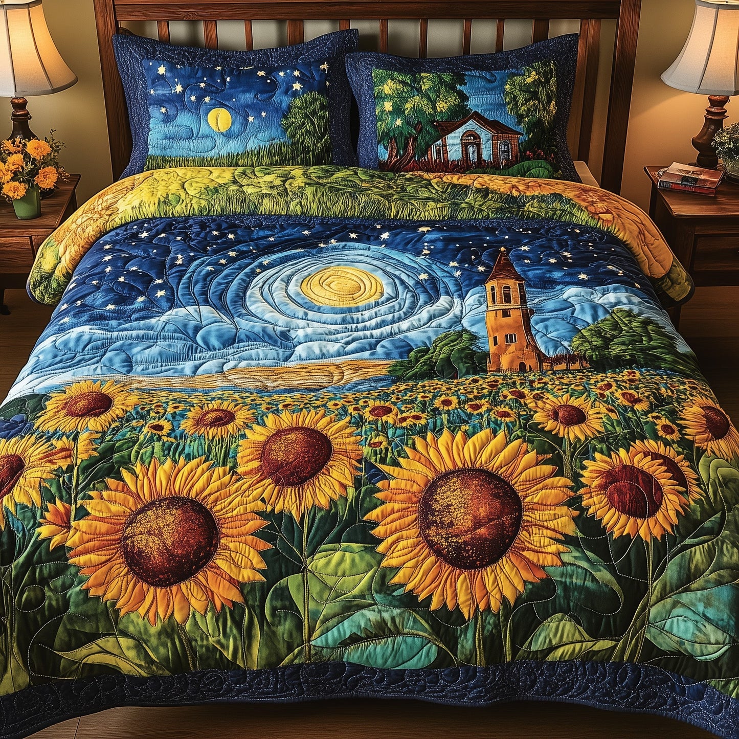 Sunflower Paradise 3-Piece Quilted Bedding Set GFTONL3850