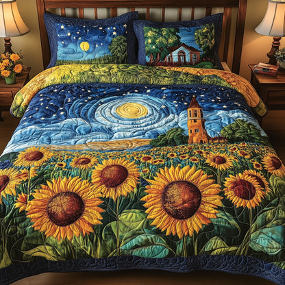 Sunflower Paradise 3-Piece Quilted Bedding Set GFTONL3850
