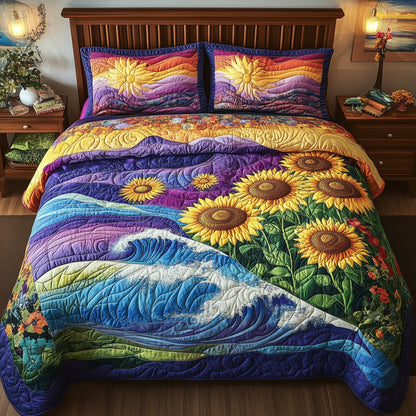Sunflower Paradise 3-Piece Quilted Bedding Set GFTONL3851