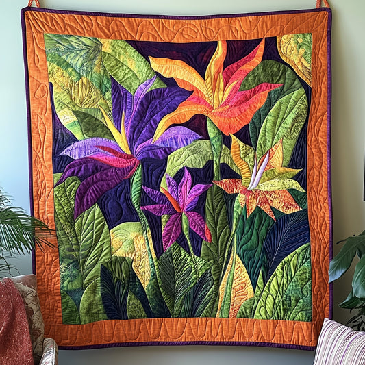 Bird Of Paradise Flower Quilted Blanket GFTONL3860