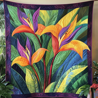 Bird Of Paradise Flower Quilted Blanket GFTONL3862