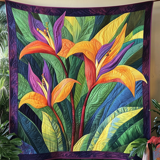 Bird Of Paradise Flower Quilted Blanket GFTONL3862