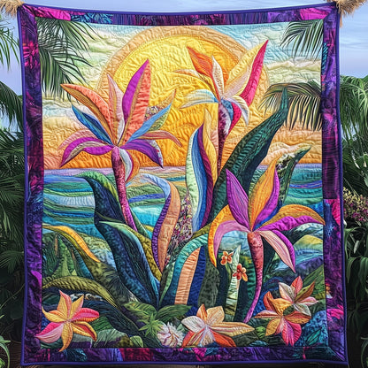 Bird Of Paradise Flower Quilted Blanket GFTONL3864