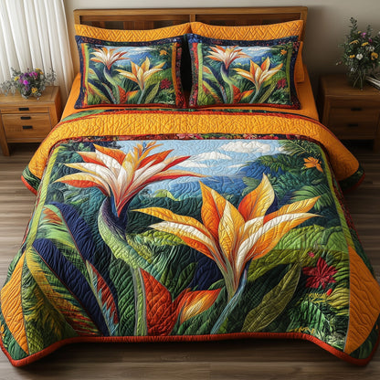 Bird Of Paradise Flower 3-Piece Quilted Bedding Set GFTONL3868