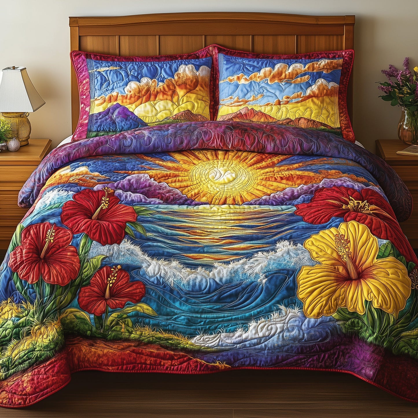 Floral Paradise 3-Piece Quilted Bedding Set GFTONL3873