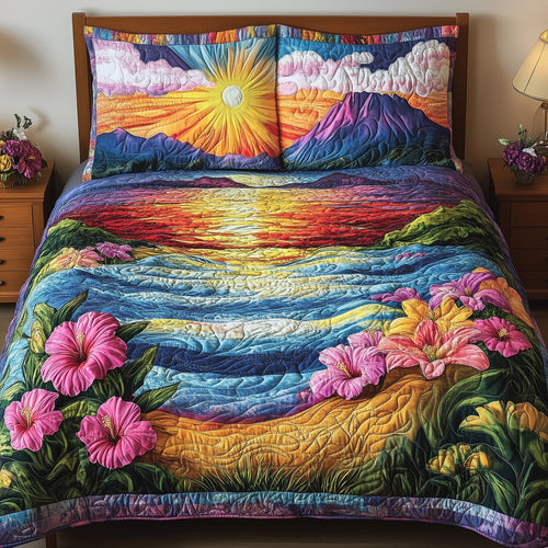 Floral Paradise 3-Piece Quilted Bedding Set GFTONL3875