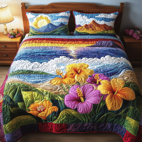 Floral Paradise 3-Piece Quilted Bedding Set GFTONL3876