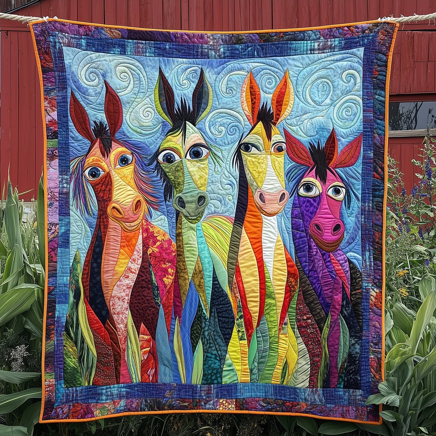 Donkey In The Farm Quilted Blanket GFTONL3880