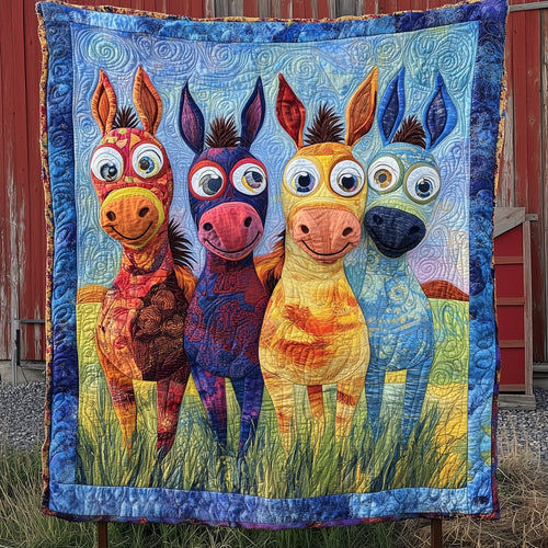 Donkey In The Farm Quilted Blanket GFTONL3881