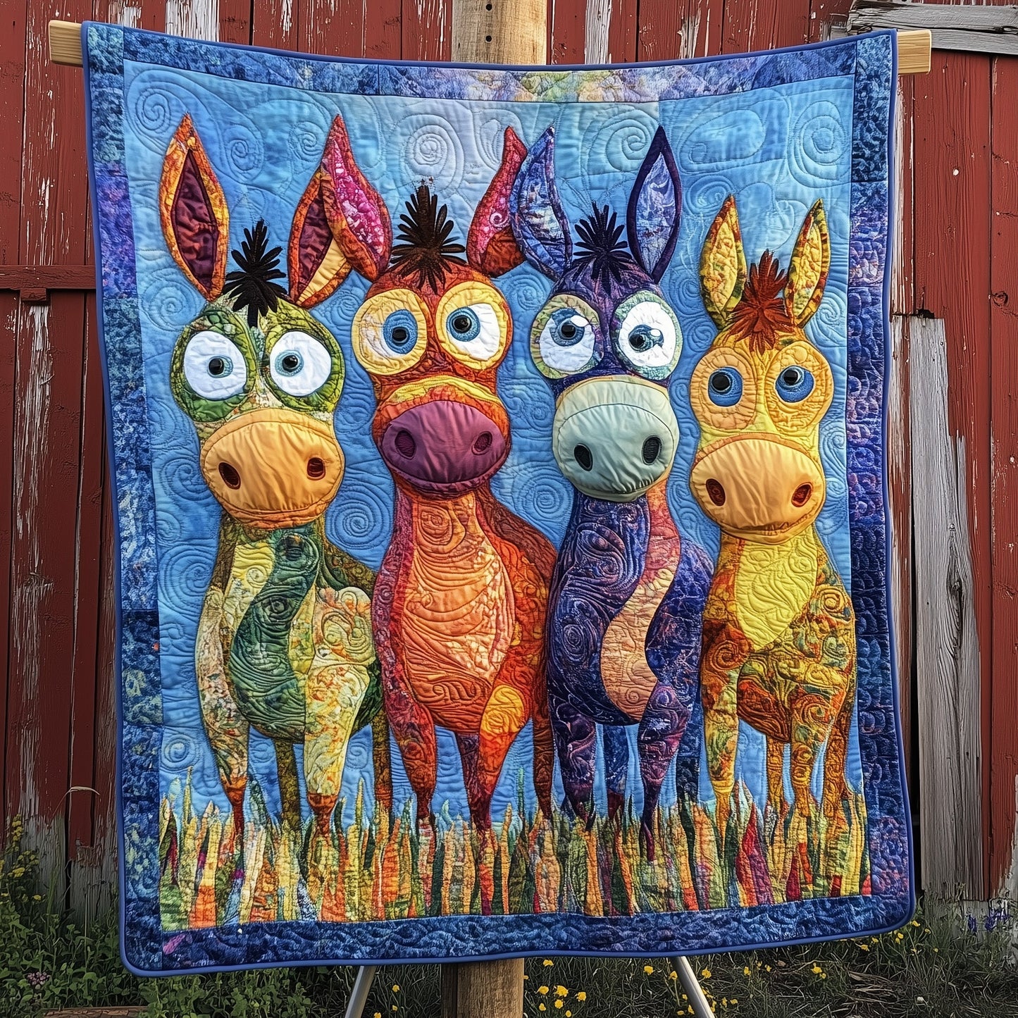 Donkey In The Farm Quilted Blanket GFTONL3882