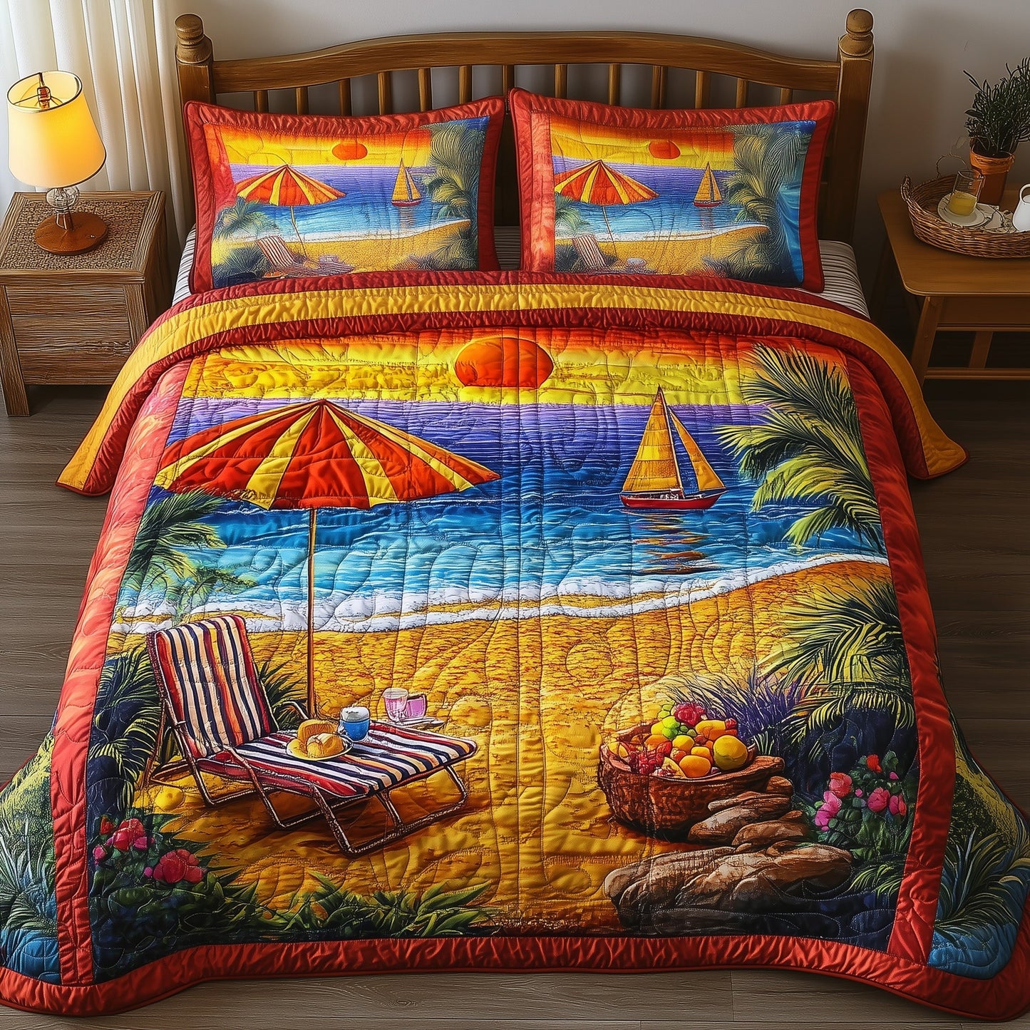 Harmony Beach Vibe 3-Piece Quilted Bedding Set GFTONL3884