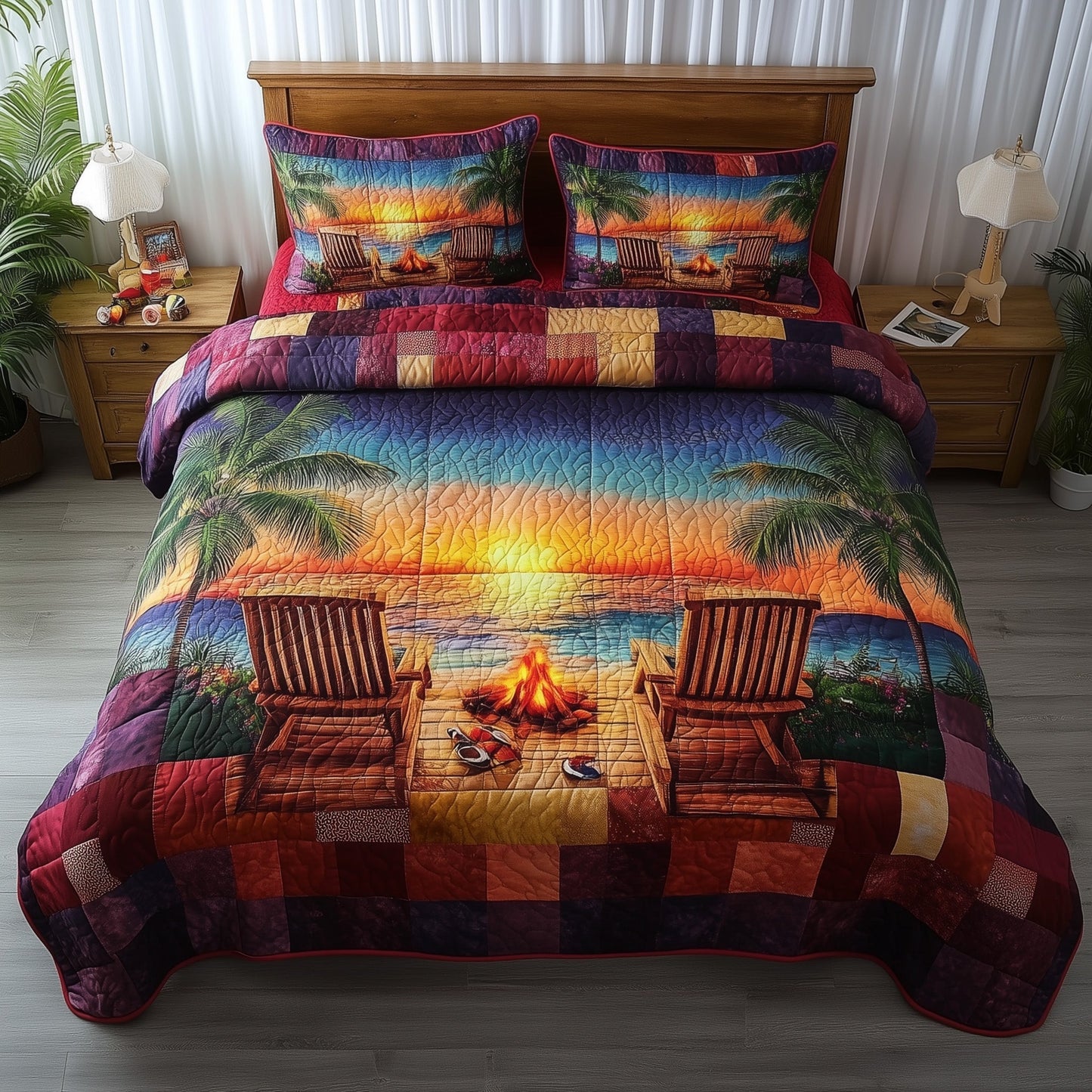Harmony Beach Vibe 3-Piece Quilted Bedding Set GFTONL3893