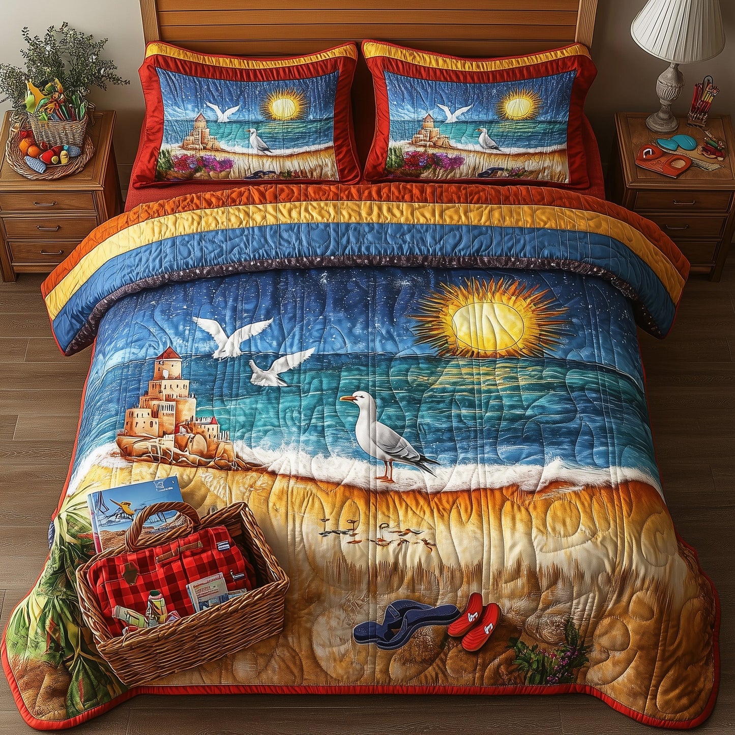A Day At The Beach 3-Piece Quilted Bedding Set GFTONL3895