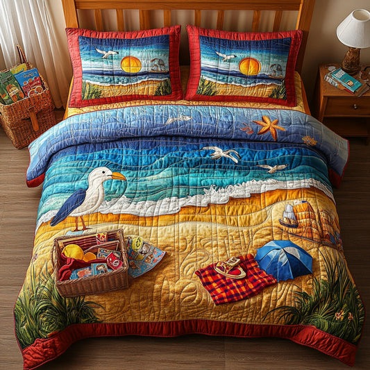 A Day At The Beach 3-Piece Quilted Bedding Set GFTONL3896