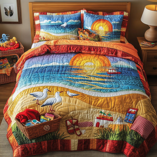 A Day At The Beach 3-Piece Quilted Bedding Set GFTONL3897