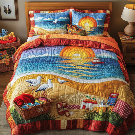 A Day At The Beach 3-Piece Quilted Bedding Set GFTONL3897