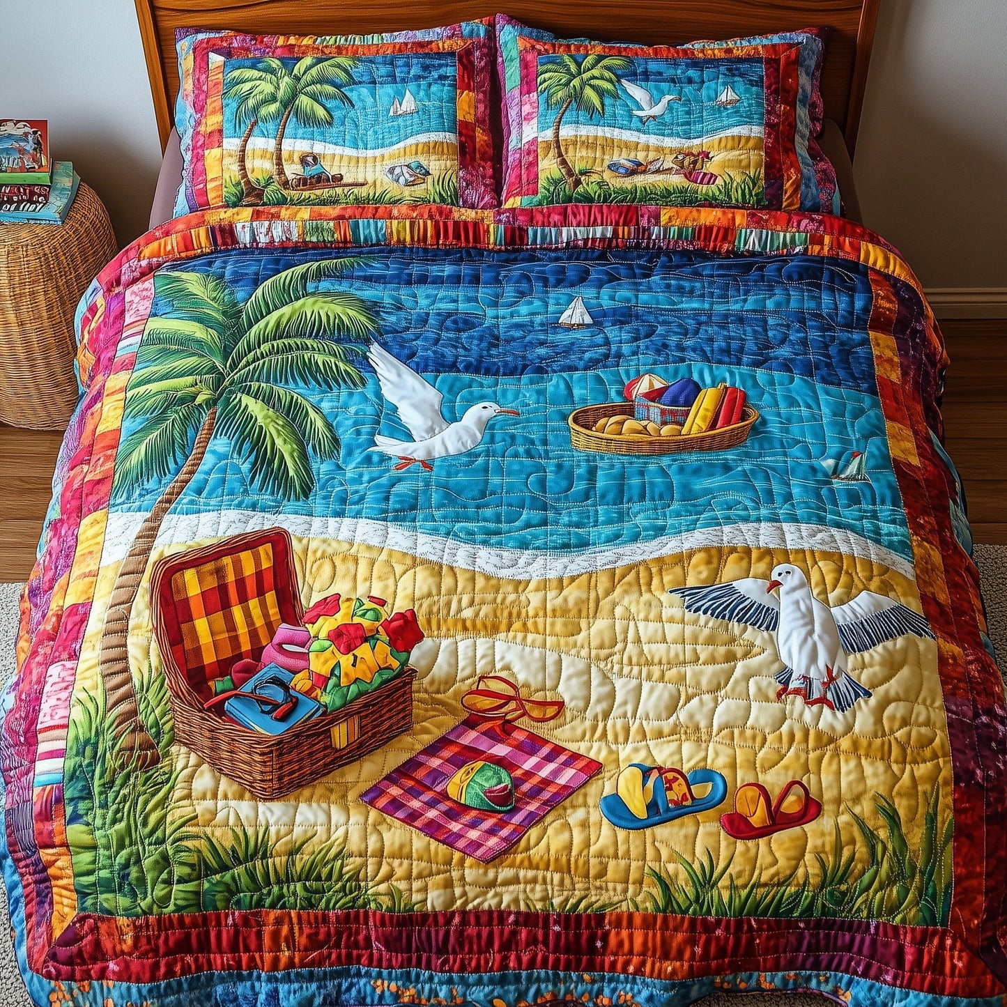 A Day At The Beach 3-Piece Quilted Bedding Set GFTONL3899
