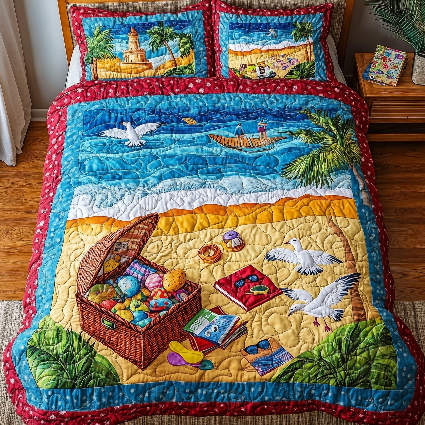 A Day At The Beach 3-Piece Quilted Bedding Set GFTONL3900