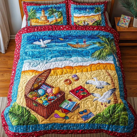 A Day At The Beach 3-Piece Quilted Bedding Set GFTONL3900