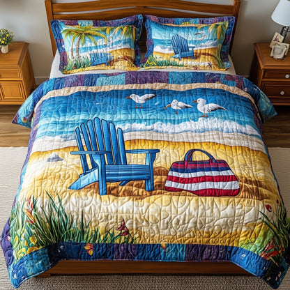Relaxing Beach 3-Piece Quilted Bedding Set GFTONL3901