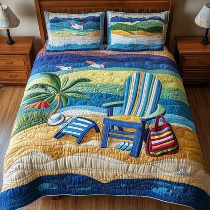 Relaxing Beach 3-Piece Quilted Bedding Set GFTONL3902