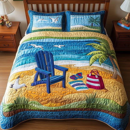 Relaxing Beach 3-Piece Quilted Bedding Set GFTONL3903