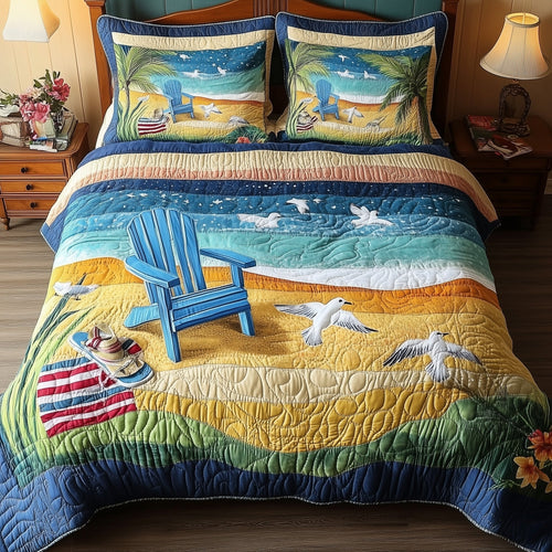 Relaxing Beach 3-Piece Quilted Bedding Set GFTONL3904