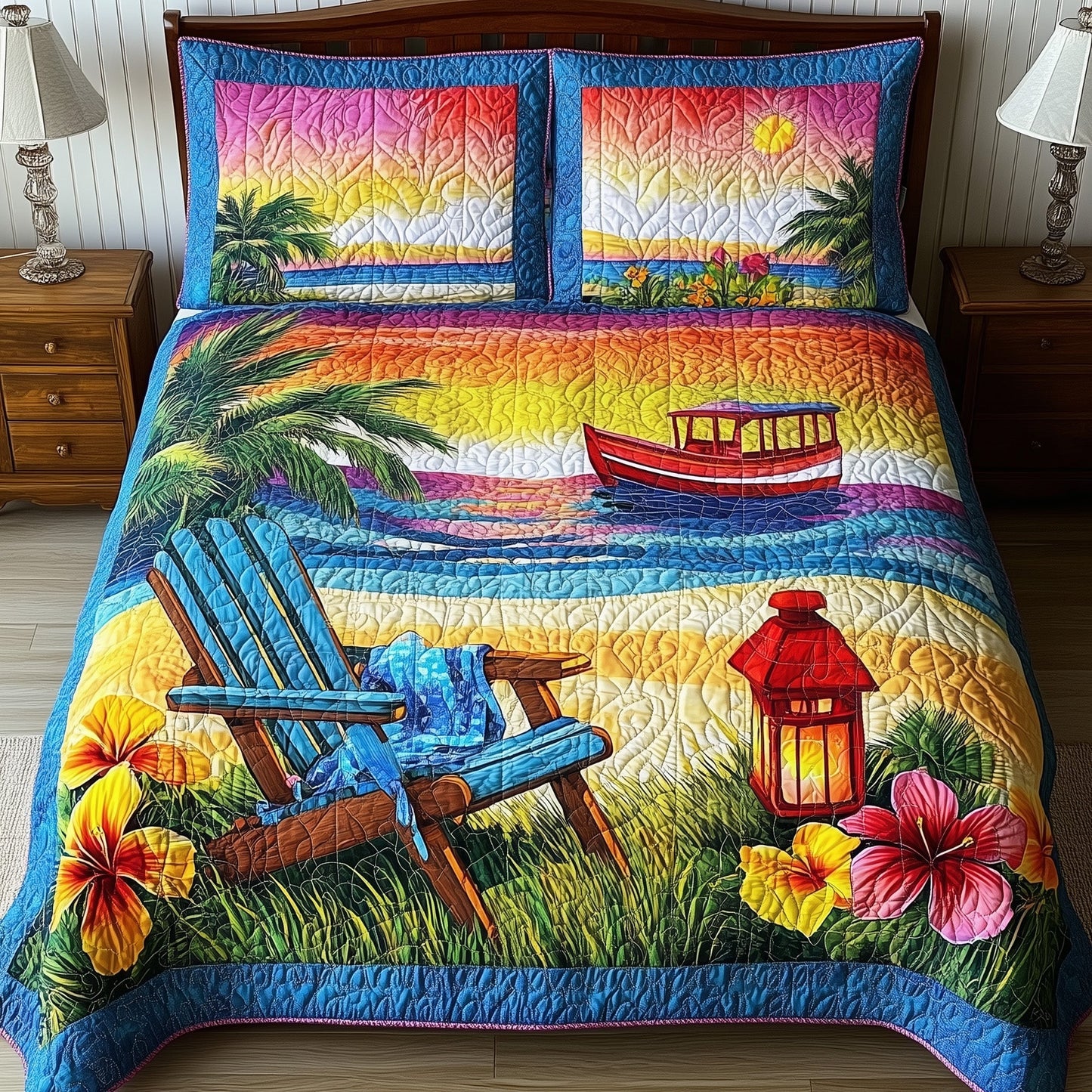 Beach Vibe 3-Piece Quilted Bedding Set GFTONL3908