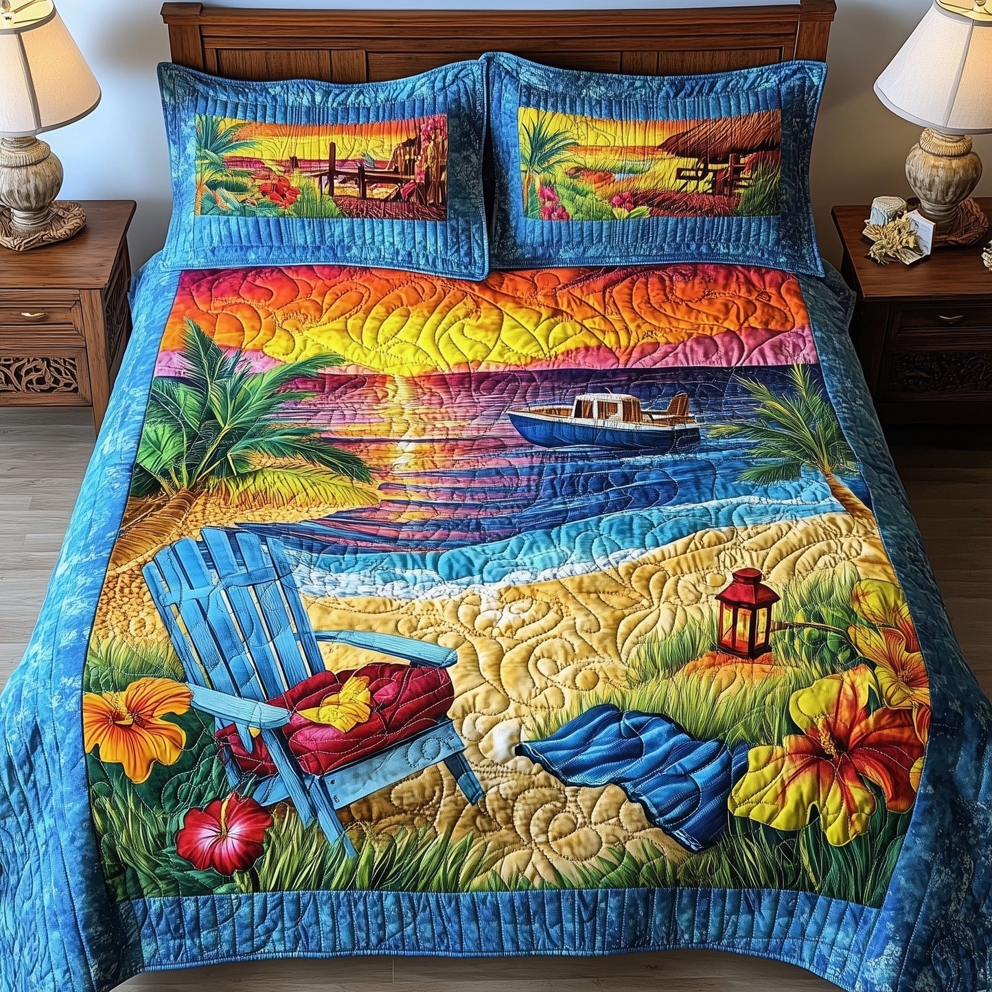 Beach Vibe 3-Piece Quilted Bedding Set GFTONL3912