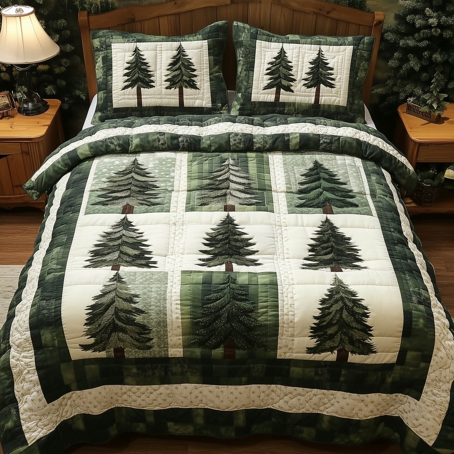 Forest Tree 3-Piece Quilted Bedding Set GFTONL3925
