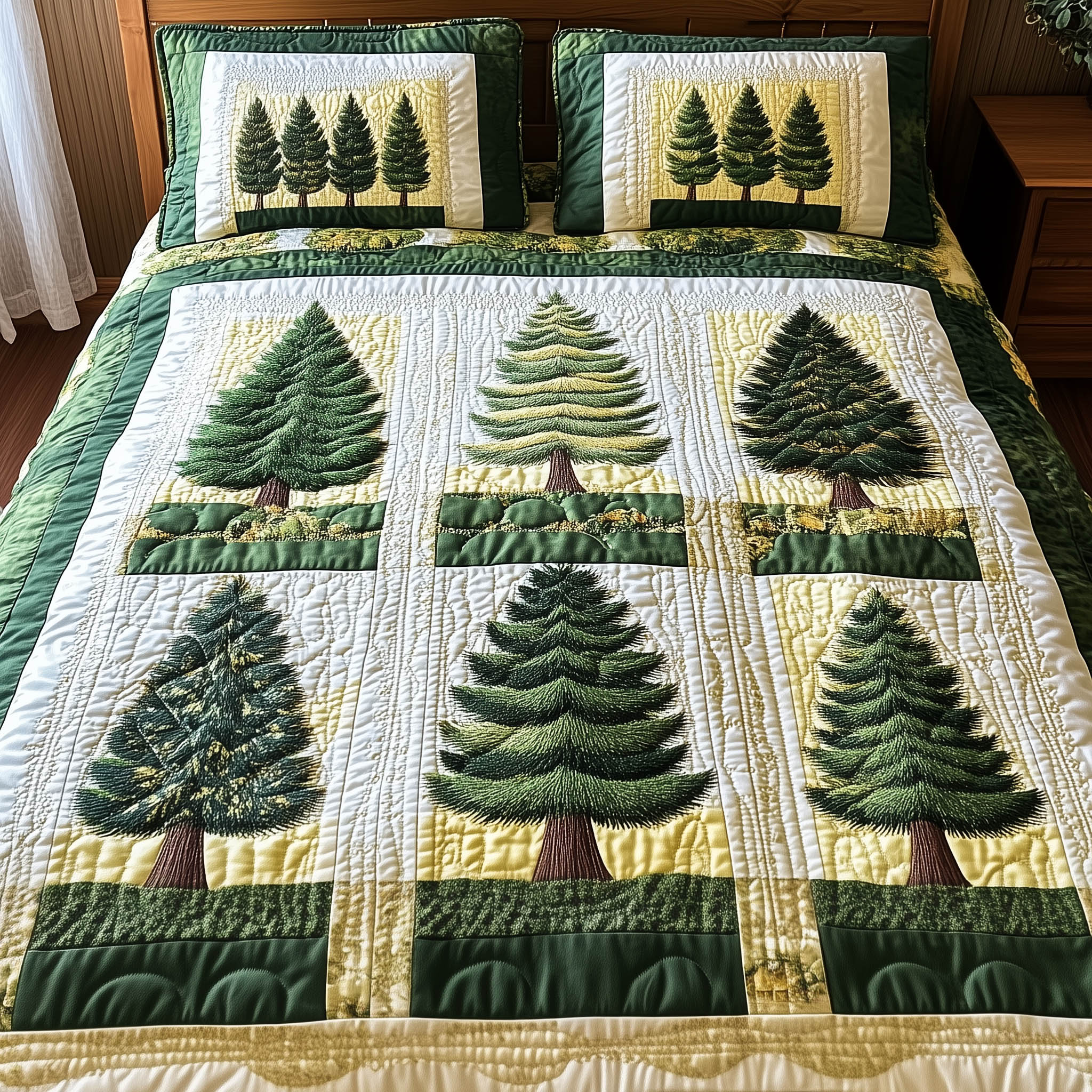 Forest Tree 3-Piece Quilted Bedding Set GFTONL3928 – Patchique Store