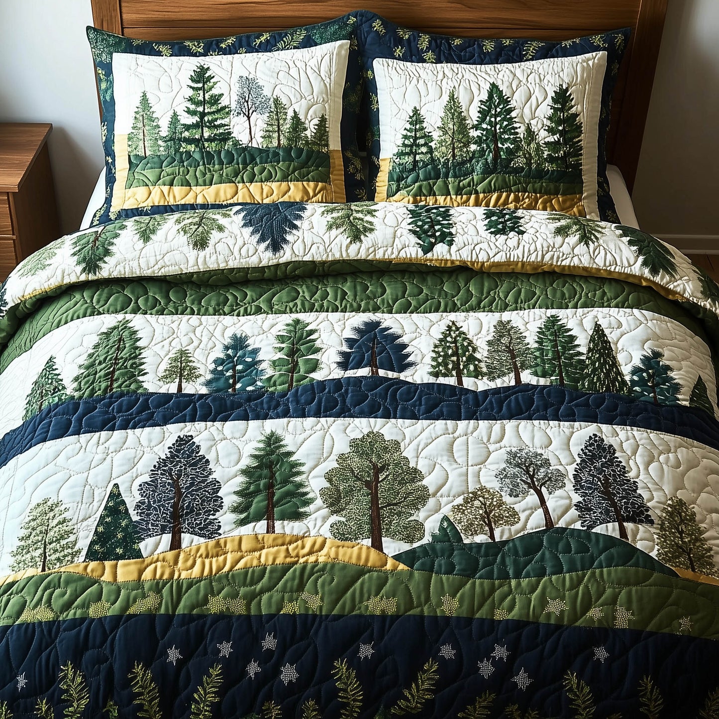 Nature Charm 3-Piece Quilted Bedding Set GFTONL3933