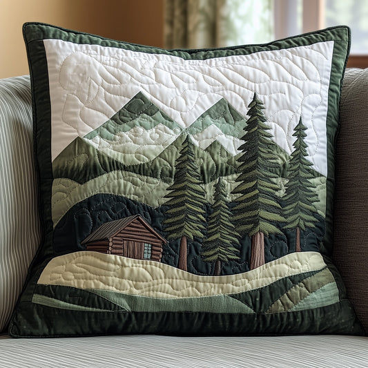 Misty Forest Mountain Quilted Pillow Case GFTONL3968