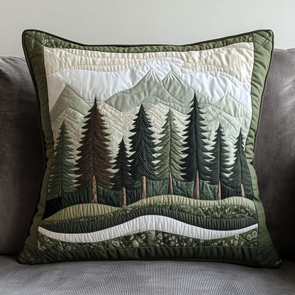 Misty Forest Mountain Quilted Pillow Case GFTONL3969