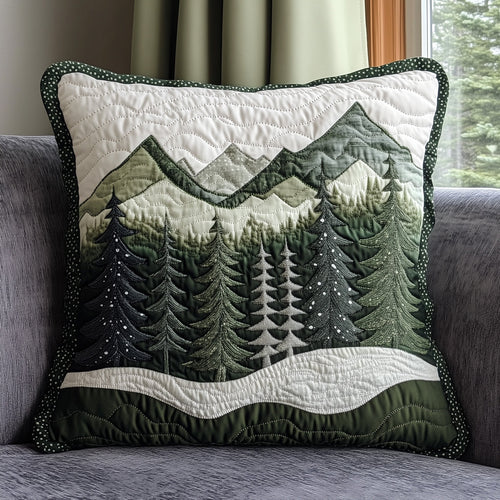 Misty Forest Mountain Quilted Pillow Case GFTONL3970