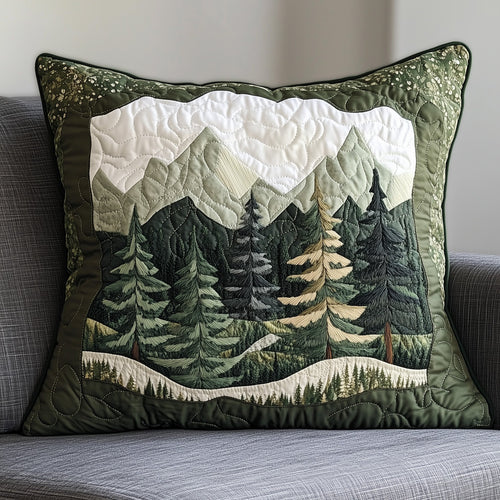 Misty Forest Mountain Quilted Pillow Case GFTONL3971