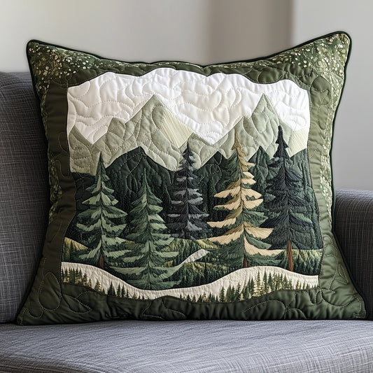 Misty Forest Mountain Quilted Pillow Case GFTONL3971