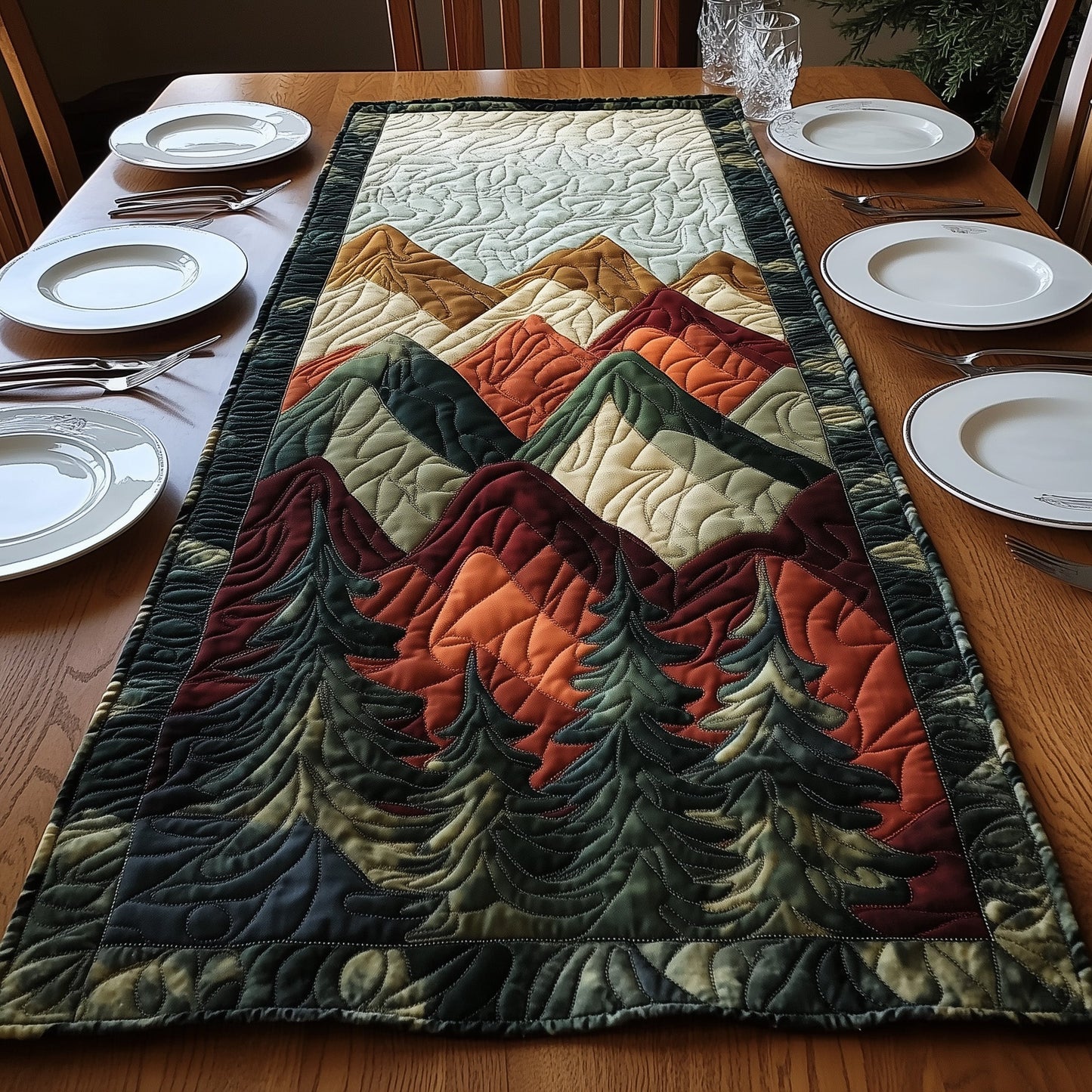 Forest Vibe Quilted Table Runner GFTONL3986